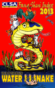 clsa feng shui index 2013 cover Cartoon illustration of Chinese astrological water snake